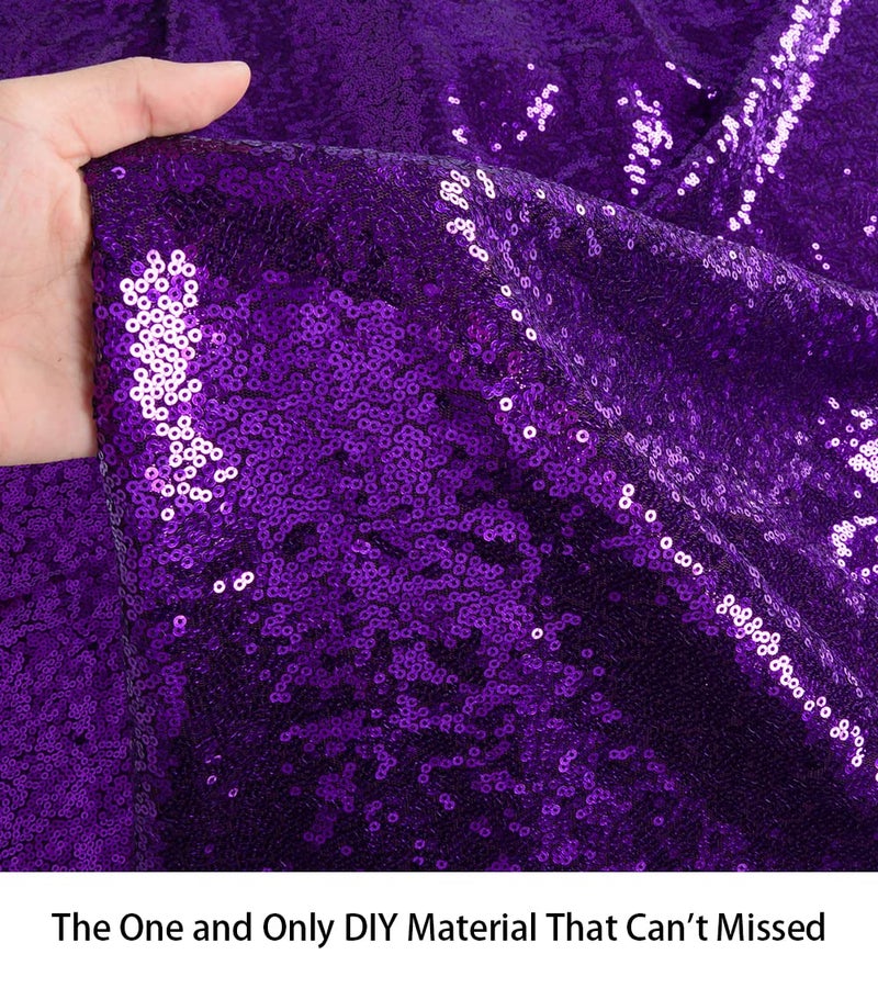 ShiDianYi Sequin Fabric by The Yard Sequince Material Sparkly Fabric -1016S (1 Yard, Purple) - Image 4